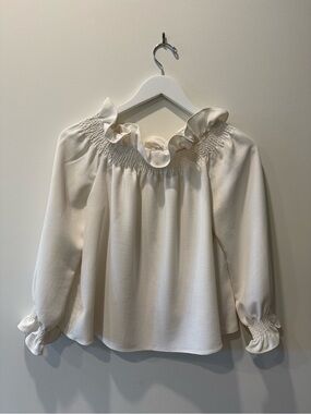 Tuckernuck Cream Off-the-Shoulder Ruffled Blouse